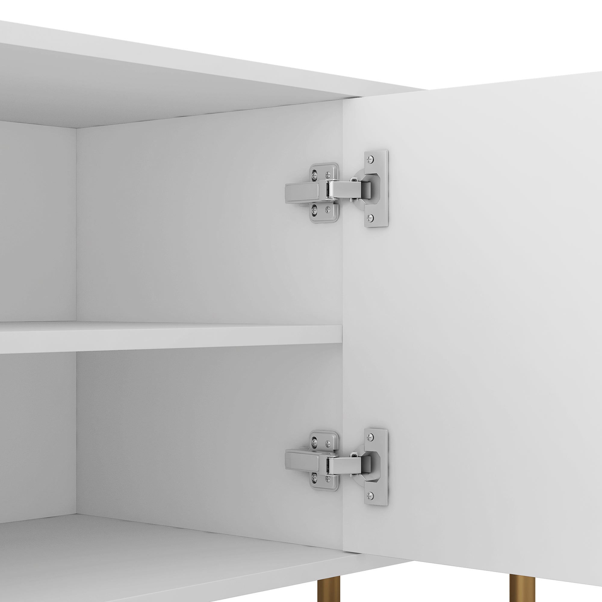 White Modern TV Stand Fluted 68' t, Entertainment Center with Storage Doors, TV Console Media Cabinet,  for 55+ Inch TV, Living Room - Grand Goldman Shop