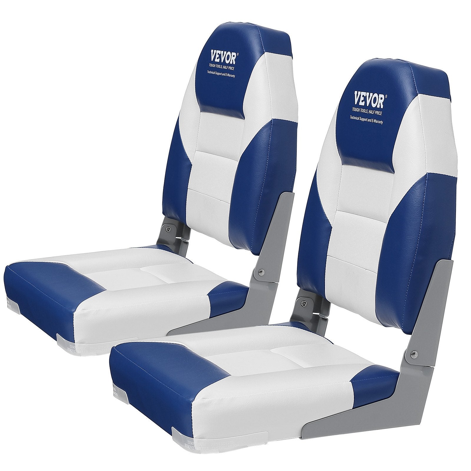 Boat Seats, 21.85' High Back Boat Seat, Folding Boat Chair with Thickened Sponge Padding and Hinge, Fold-Down Boat Captain Ch