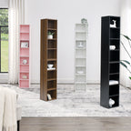 8-Tier Media Tower Rack, CD DVD Slim Storage Cabinet with Adjustable Shelves, Tall Narrow Bookcase Display Bookshelf for Home Office,Multi-functional double-decker bookcase - Grand Goldman Shop