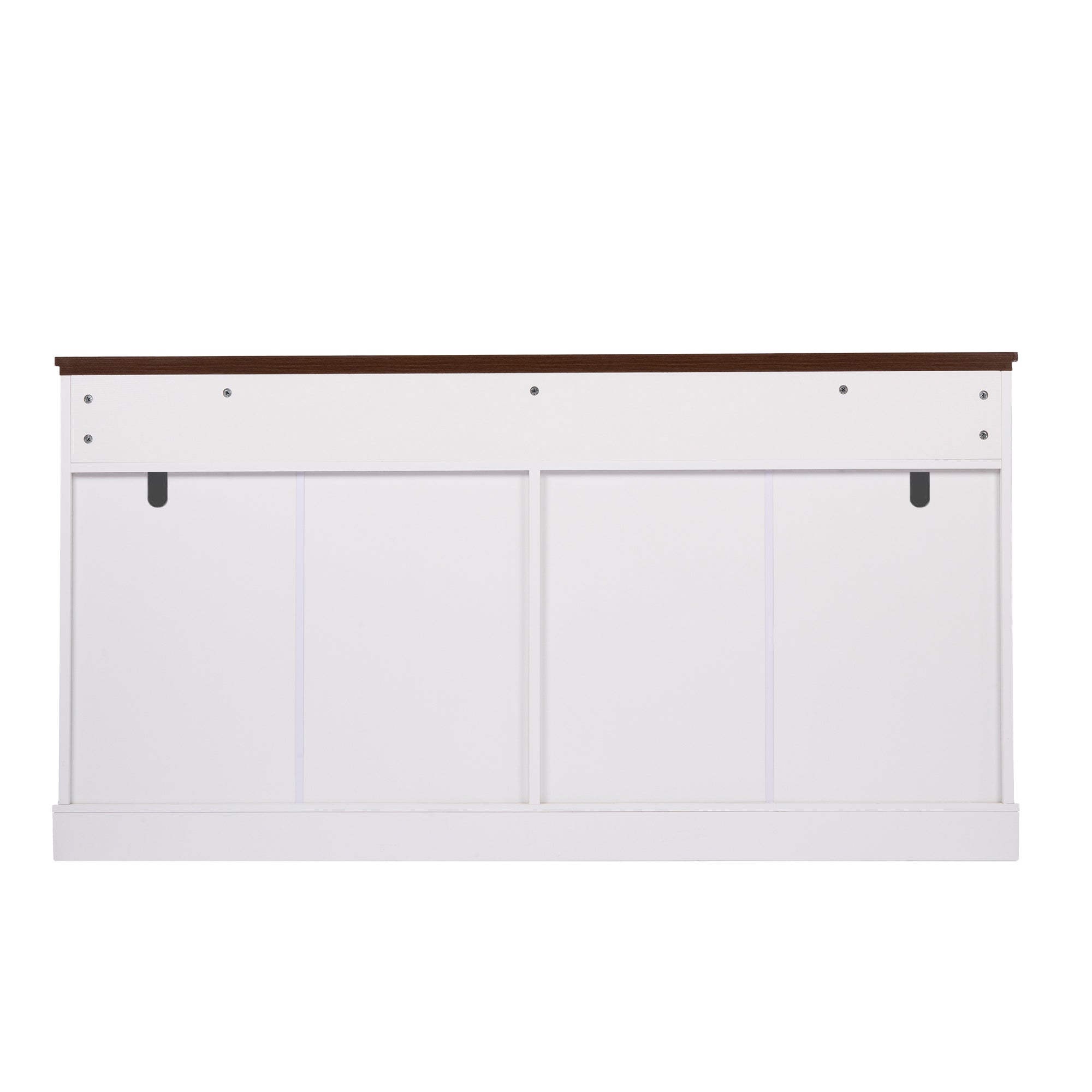 Modern Fluted Sideboard Buffet Cabinet with 4 Doors 3 Drawers, White MDF Storage Console Table for Living Room Dining Room Entryway, 63.11' L x 15.75' W x 32' H - Grand Goldman Shop