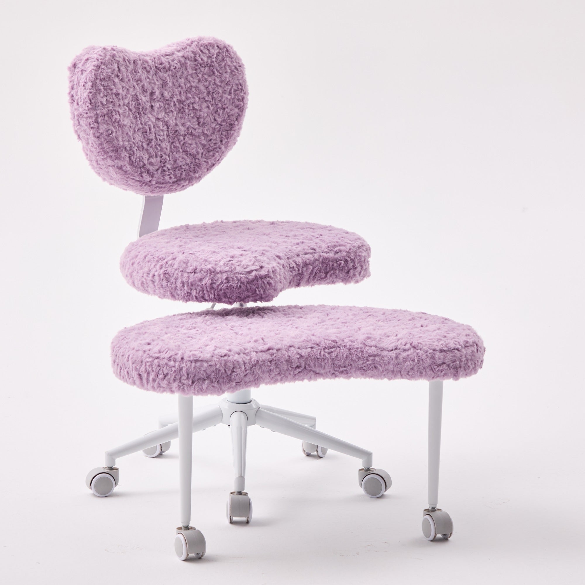 Artificial rabbit hair Meditation Chair Plus, Cross Legged Chair with Wheels, ADHD Chair, Criss Cross Desk Chair with Lumbar 