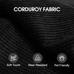 78.8' Compression Sofa,Convertible Floor Sofa Bed-with Pillow Back Support Armrest,Comfy Futon Couch Sleeper Bed,Loveseats Boneless Modular Sectional Sofa,Corduroy fabric,for Living Room,Bedroom,Black - Grand Goldman Shop