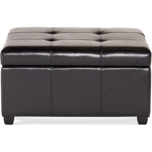 35inch Storage Ottoman,Large Square Ottoman Bench with Storage,Tufted Ottomans Footstool for Living Room - Grand Goldman Shop
