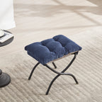 Lazy Chair with Ottoman, Modern Lounge Accent Chair with Armrests and a Side Pocket, Leisure Upholstered Sofa Chair Reading Chair with Footrest for Small Space, Corner Chair-Navy blue - Grand Goldman Shop