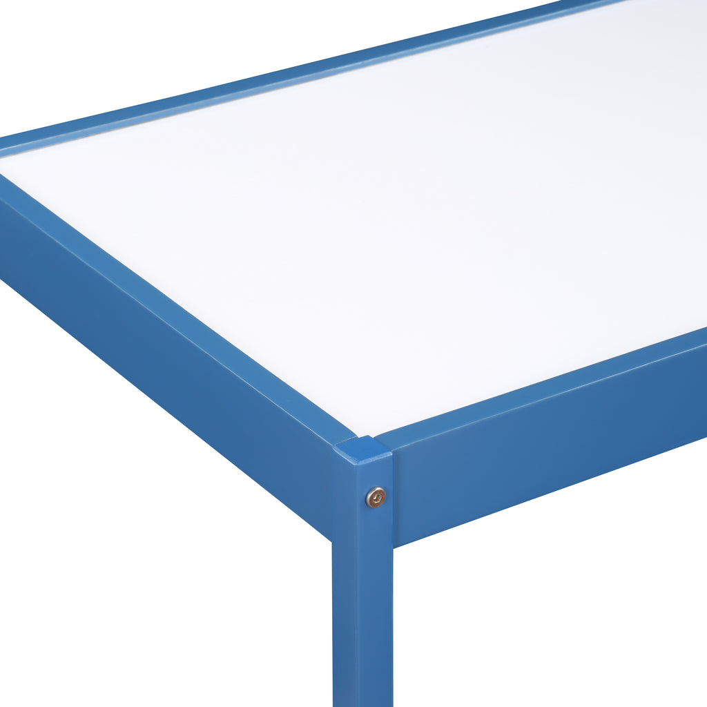 Gibson 3-Piece Dry Erase Kids Table & Two Chair Set, Dark Blue - Grand Goldman