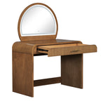 39' Makeup Vanity Table with Mirror Touch Screen Lighted Mirror, Dressing Table with Drawer for Bedroom, Espresso - Grand Goldman Shop