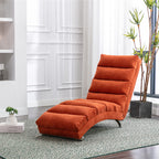 Ergonomic Linen Massage Chaise Lounge with Remote Control, Orange, 5 Modes - Grand Goldman Shop