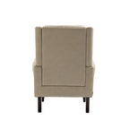 Modern Accent Chair Lounge Chair with Sturdy Wood Legs in Camel PU Leather for Living Room and Bedroom - Grand Goldman Shop