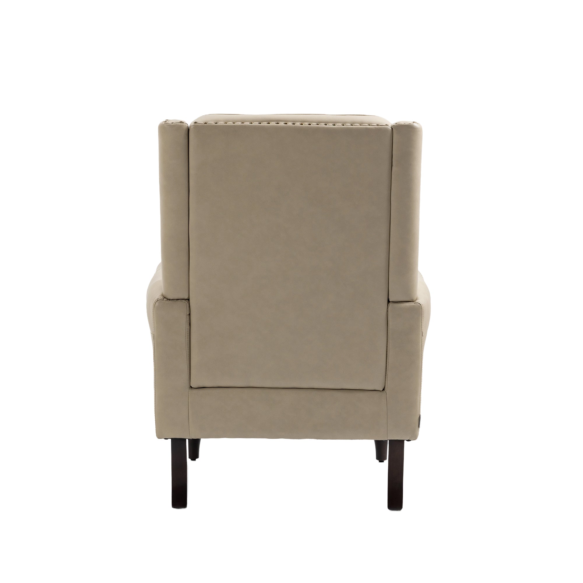 Modern Accent Chair Lounge Chair with Sturdy Wood Legs in Camel PU Leather for Living Room and Bedroom - Grand Goldman Shop