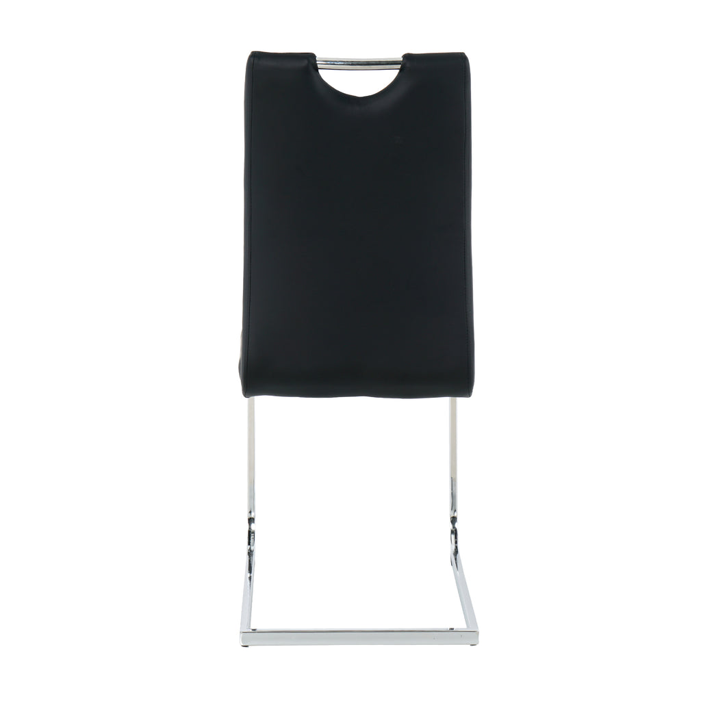 Modern Dining Chairs with Faux Leather Padded Seat Dining Living Room Chairs Upholstered Chair with Chrome Metal Legs Design for Kitchen, Living, Bedroom, Dining Room Side Chairs Set of 4 - Grand Goldman Shop