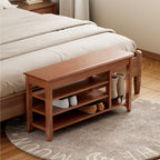 Adjustable shoe-changing bench, storage bench, hidden storage. With a load-bearing capacity of up to 550 pounds, suitable for bedrooms and corridors. 100% solid wood. - Grand Goldman Shop