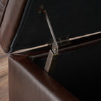 Cancia 50' Wide Faux Leather Tufted Rectangle Storage Ottoman Brown PU - Grand Goldman Shop