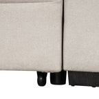 2 in 1 Sleeper Sofa Bed with Storage Ottoman, Beige Linen Upholstery, 84.75' L Shape Couch for Small Spaces - Grand Goldman Shop
