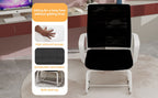 Minimalist Modern Office Chair with Metal Frame, Soft Mesh Backrest, Comfortable Polyurethane Cushion, White+Black, Suitable 