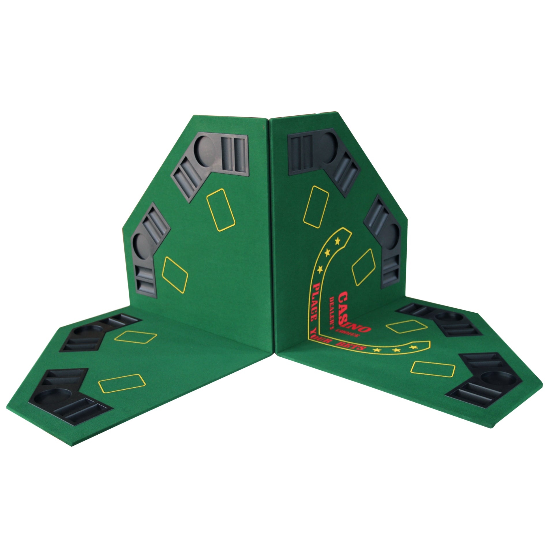 INO Design 48' Folding Poker Tabletop for 8-Player Texas Holdem Octagon Casino Game Portable Layout Mat Green | Premium Home 