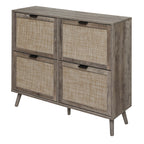 4 Door Shoe Rack, Freestanding Modern Shoe Storage Cabinet, for Entryway - Grand Goldman Shop