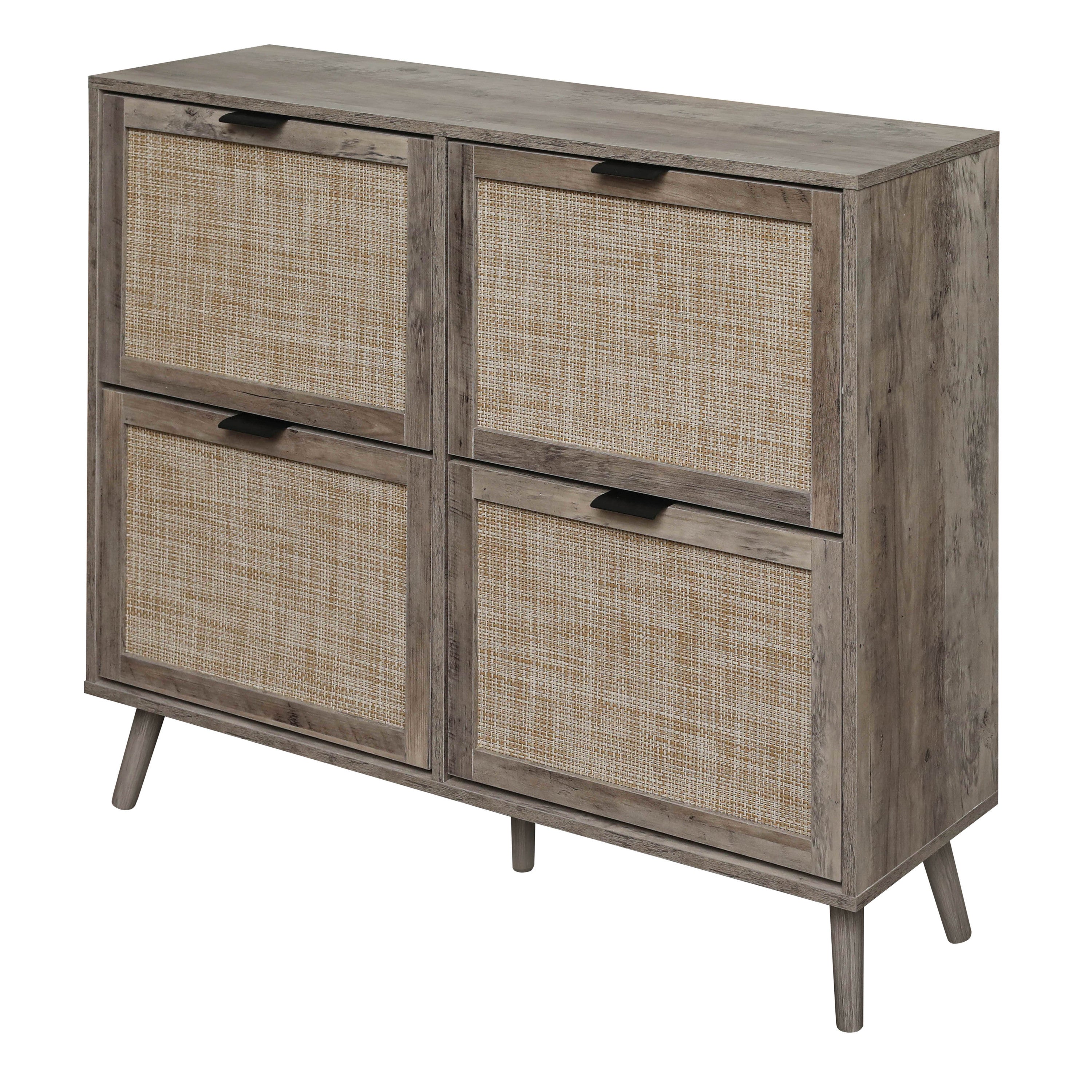 4 Door Shoe Rack, Freestanding Modern Shoe Storage Cabinet, for Entryway - Grand Goldman Shop