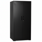 Ironclad 71' Black Metal Storage Cabinet with Locking Doors and 4 Adjustable Shelves, Heavy-Duty Steel Cabinet for Garage, La