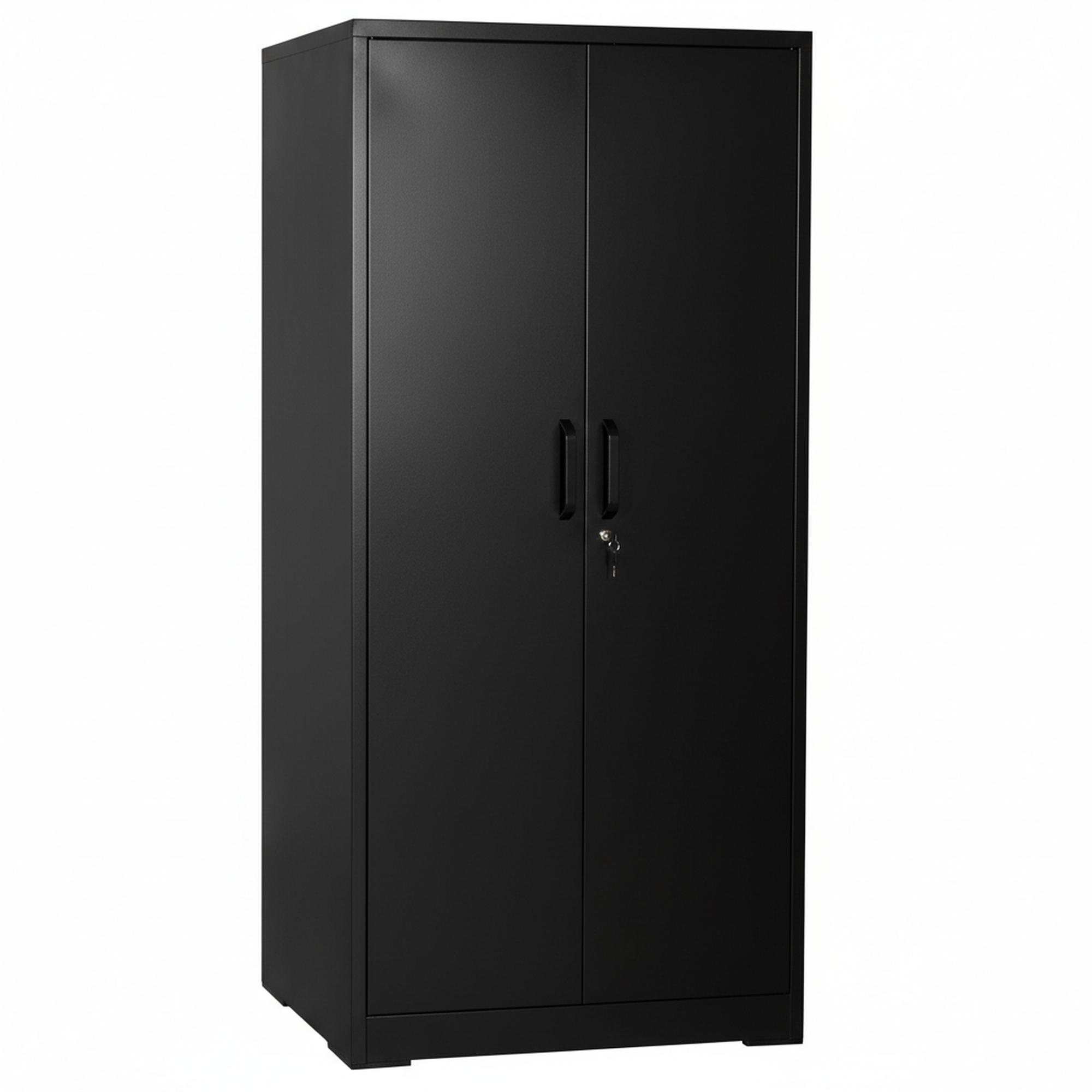 Ironclad 71' Black Metal Storage Cabinet with Locking Doors and 4 Adjustable Shelves, Heavy-Duty Steel Cabinet for Garage, La