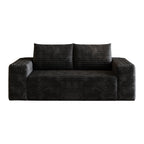 63' 2Setaser Sofa,Corduroy Fabric,Deep Seat Couches,Comfy Loveseat Sofa,No Assembly,1pcs for Living room, Bedroom,Conference room ,Apartment,Black - Grand Goldman Shop
