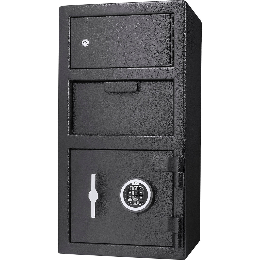 Steel Digital Keypad Large Locker Depository Safe in Black, 14 x 14 x 27.25 inches - Grand Goldman
