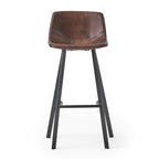 Set of 2 30' Dax Faux Leather Barstool Brown - Grand Goldman Shop