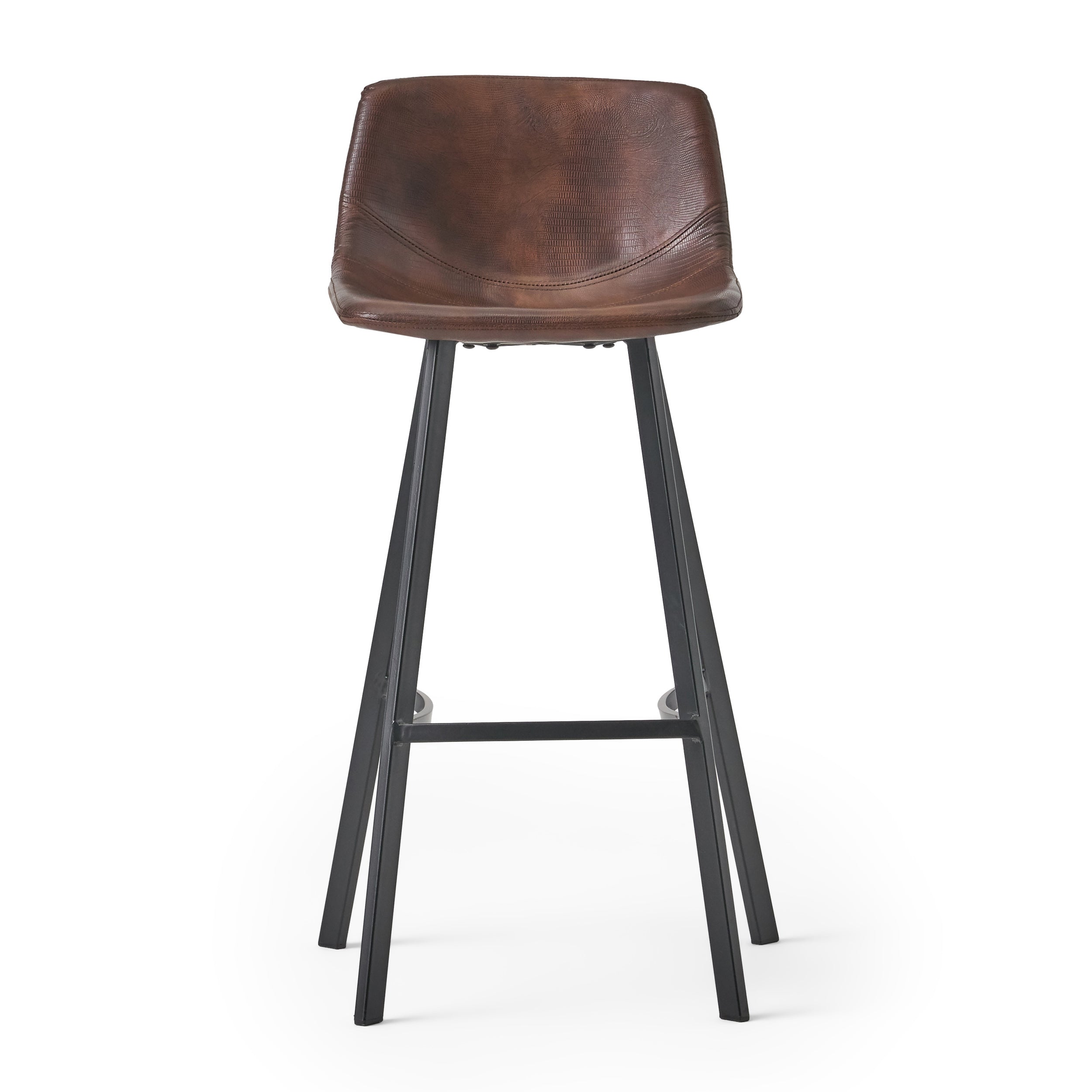 Set of 2 30' Dax Faux Leather Barstool Brown - Grand Goldman Shop