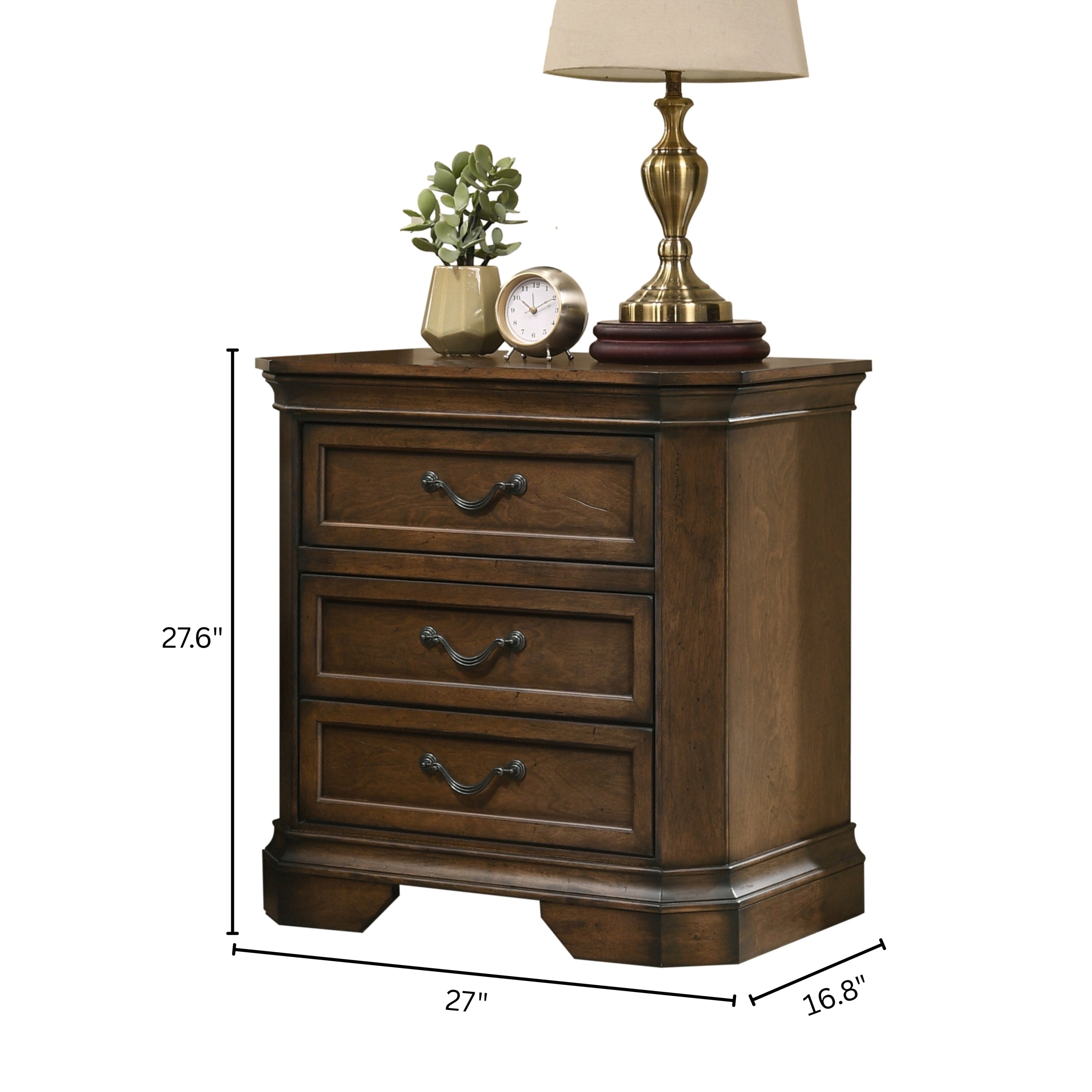 Maderne Traditional 3-Piece Wood Bedroom Set with Queen Size Panel Bed and Two Nightstands - Grand Goldman Shop