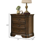 Maderne Traditional 3-Piece Wood Bedroom Set with King Size Panel Bed and Two Nightstands - Grand Goldman Shop