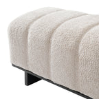 Indoor Dining Bench, Beige Faux Fur Fabric Bench with Rubber Wood Legs , 250lbs, Comfortable Seating for Dining Room/Living Area - Grand Goldman Shop