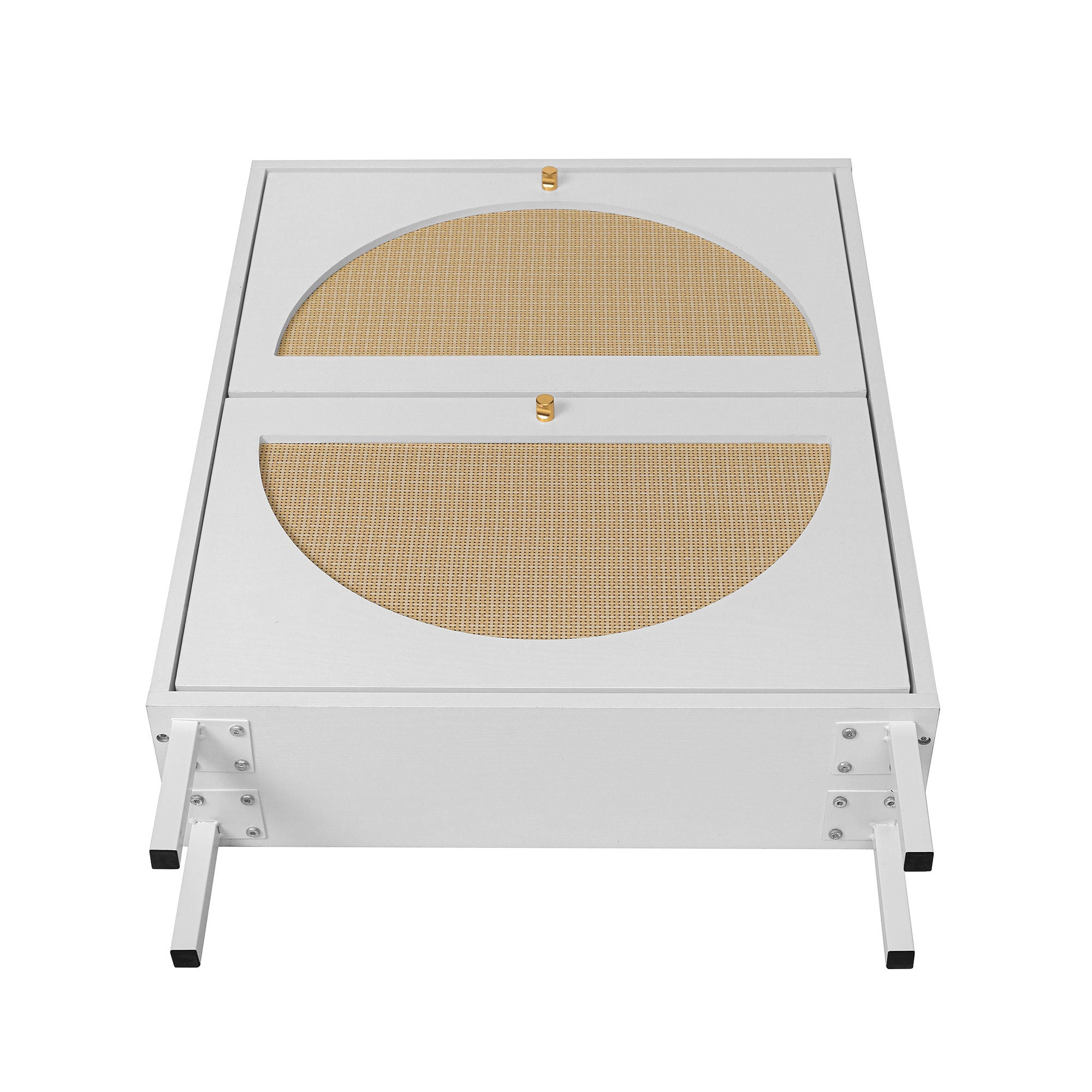 2 Door Shoe Rack, Rattan, Double Layer, Suitable for Living Room, Hallway - Grand Goldman Shop