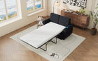 Orisfur Pull Out Sofa Bed Loveseat Sleeper with Twin Size Memory Foam Mattress & USB Ports, Black Linen - Grand Goldman Shop