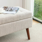 Storage Bench with Storage Bench for Bedroom End of Bed Bench Foot of Bed Bench Entryway Bench Storage Ottoman Bench 43.7' W x 18.1' D Off White Bench - Grand Goldman Shop