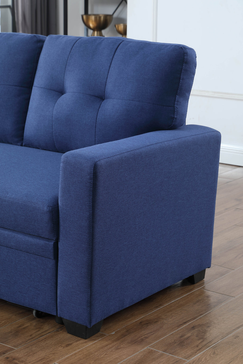 Upholstered Pull out Sectional Sofa with Chaise - Grand Goldman Shop