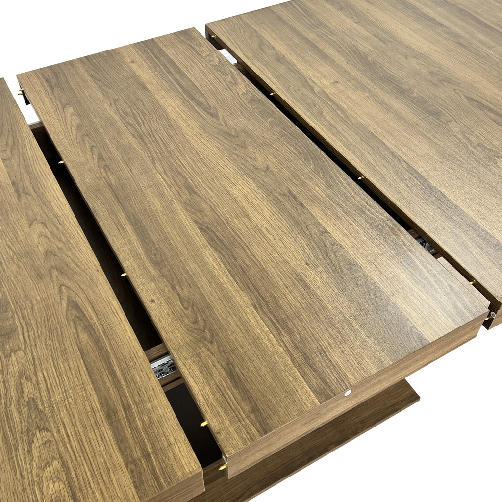Rectangle extendable dining table for 6-10 people aged effect wood and black 160-200 cm - Grand Goldman Shop