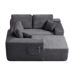 104' Cloud Sectional Sofa with L-Shape Chaise and Side Pockets , Modern Modular Design, Deep Seating, Upholstered Couch for Living Room/Bedroom, No Assembly Required (Plush Fabric), Grey, Left-facing - Grand Goldman Shop