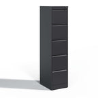 SteelCraft Pro 5 Drawer Metal Vertical File Cabinet with Lock, Black, Steel, 64.17 inches - Grand Goldman