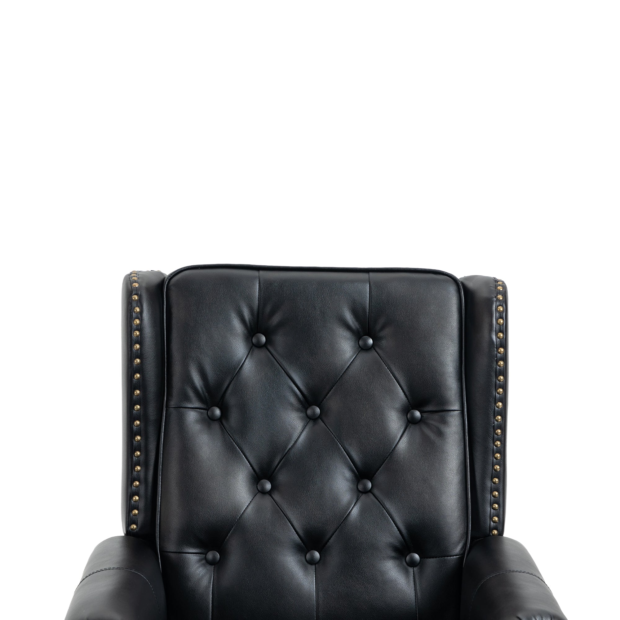 Modern Accent Armchair with Sturdy Wood Legs in Black PU Leather for Living Room or Bedroom - Grand Goldman Shop