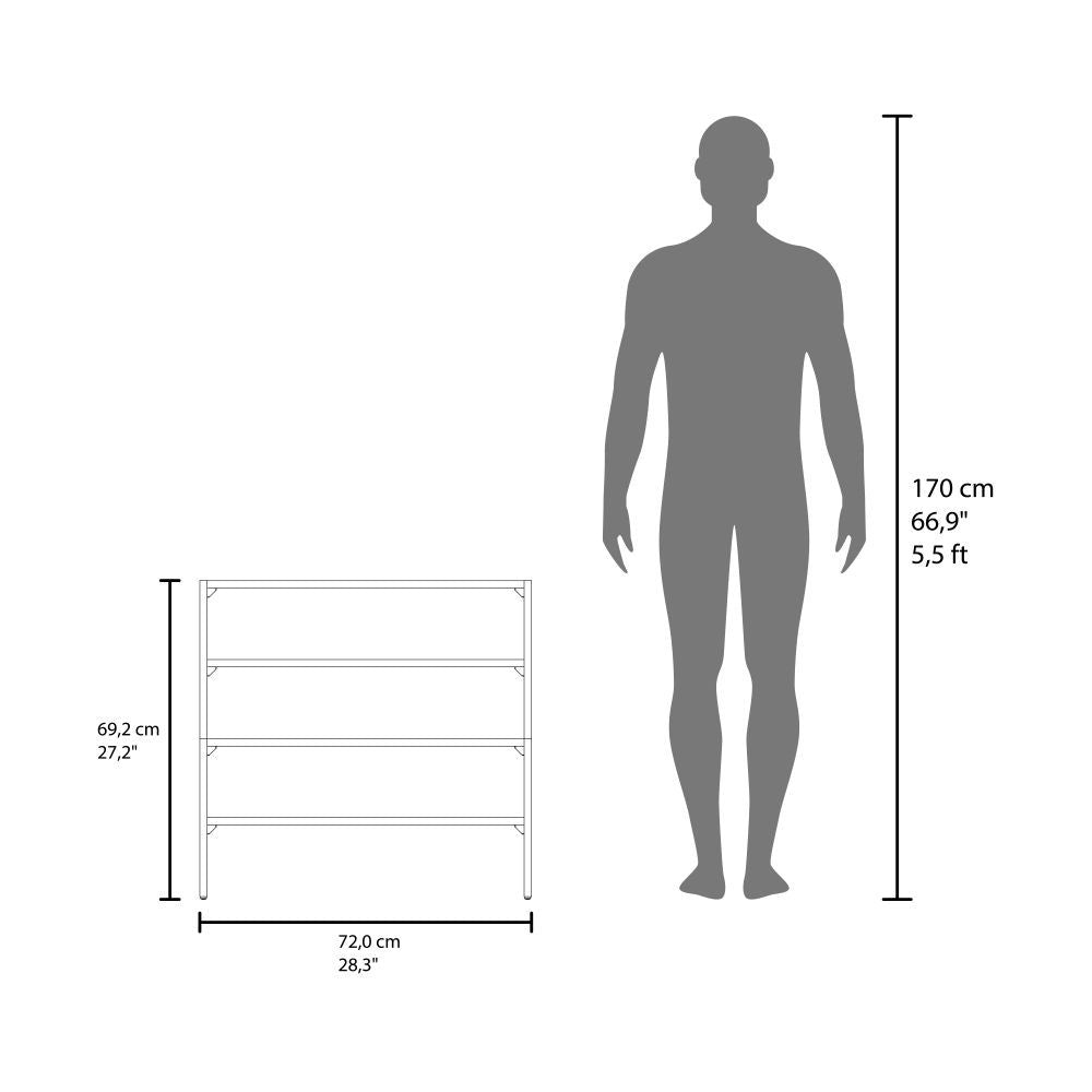 FM FURNITURE Berlin Shoe Rack with Open Shelves,  Ideal for Modern Home Spaces, White - Grand Goldman Shop
