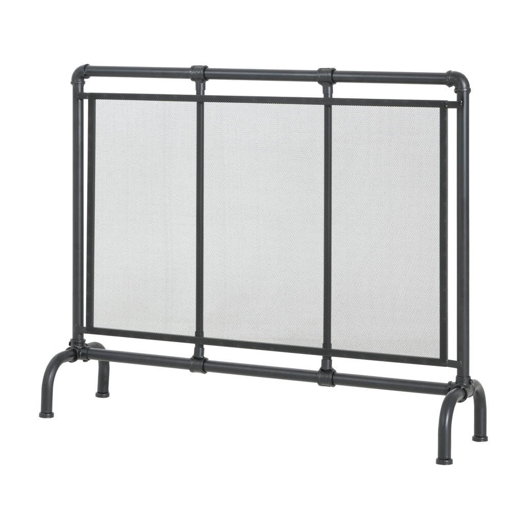 Celeste 1 Panel Iron Fireplace Screen 36' W x 29' H, Black - Grand Goldman Shop
