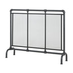 Celeste 1 Panel Iron Fireplace Screen 36' W x 29' H, Black - Grand Goldman Shop