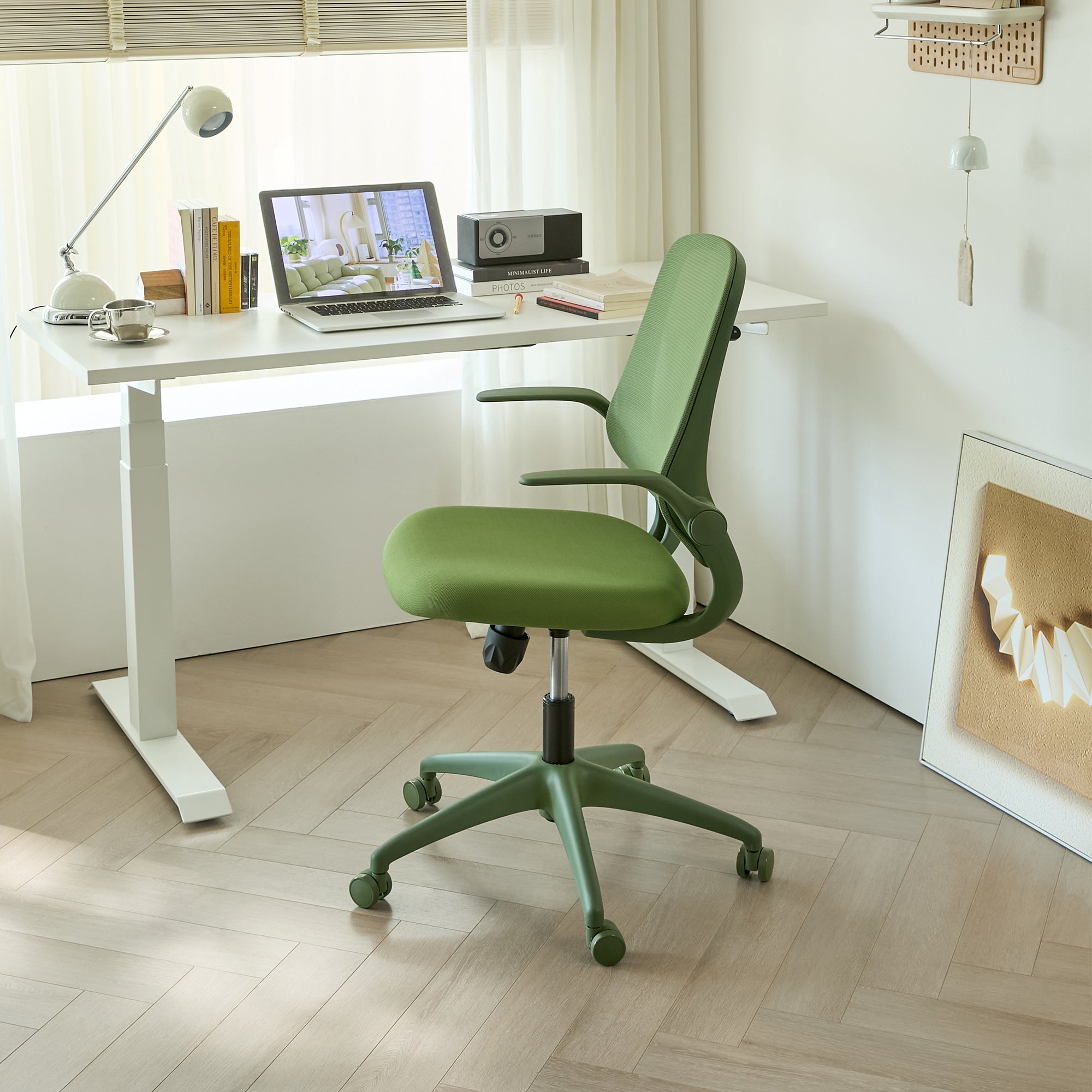 Ergonomic Color Office Chair 350LBS, Home Office, Mesh Back, Integrated Molded Foam, Comfortable Sitting, Flipping Armrest, F