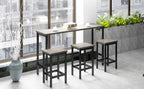 TOPMAX Counter Height Extra Long Dining Table Set with 3 Stools Pub Kitchen Set Side Table with Footrest, Gray - Grand Goldman Shop