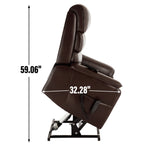 Brown Leatheraire Dual Motor Infinite Position Up to 350 LBS Power Lift Recliner Chair with Power-Remote, Heat Massage and Heavy Duty Motion Mechanism - Grand Goldman Shop