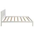 White Platform Bed Frame with Headboard, Wood Slat Support, No Box Spring Needed, Twin, Pine and MDF - Grand Goldman Shop