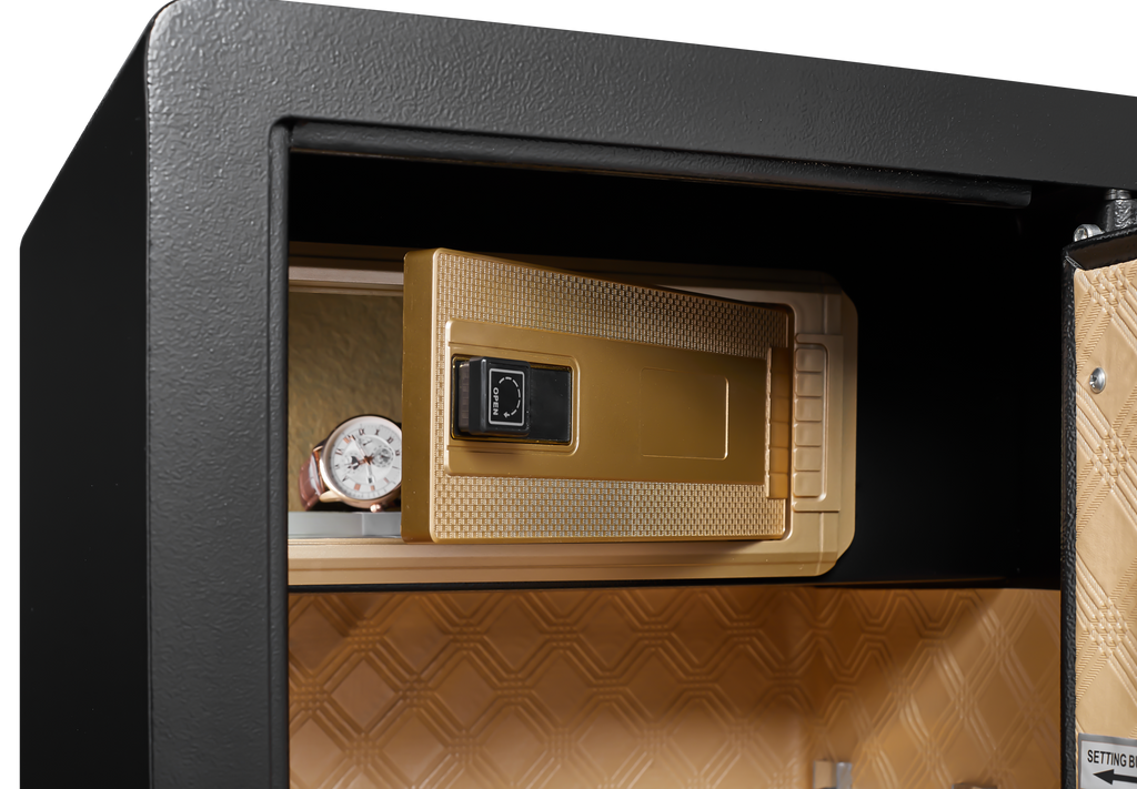 Security Electronic Steel Home Safe, Anti-Theft Digital Security Lock Box with Smart Alert System, Removable Shelf, Mute Func