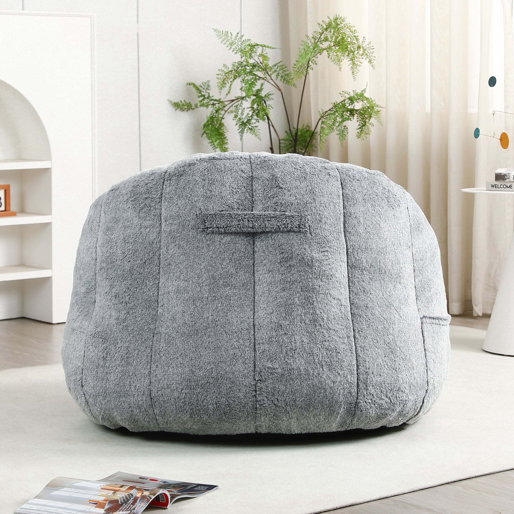 Beanbag Chair, Beanbag Sofa Chair with Armrests Stuffed High-Density Foam, Lazy Sofa Comfy Chairs Beanbag Chair for Adults in Living Room, Bedroom Reading - Grand Goldman Shop