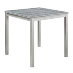 5 Piece Counter Height Table Set, Wooden Kitchen Table Set with Square Table and 4 Upholstered Chairs, Counter Height Dining Table with Crystal Decoration and Chair Set, Silver Grey - Grand Goldman Shop