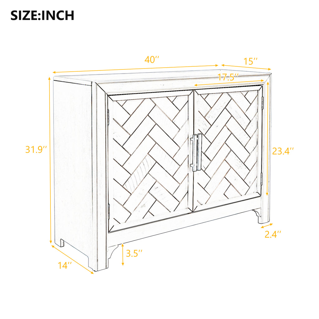 U_STYLE 40'' Modern Cabinets with Unique Design Doors with 1 Adjustable Shelves,Suitable for Multiple Rooms Such as Living Room and Study Room - Grand Goldman Shop