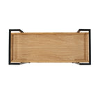 Modern Industrial Bar Cart with Shelving and Casters in Natural Wood and Metal, 38 x 16.1 x 33 inches - Grand Goldman Shop